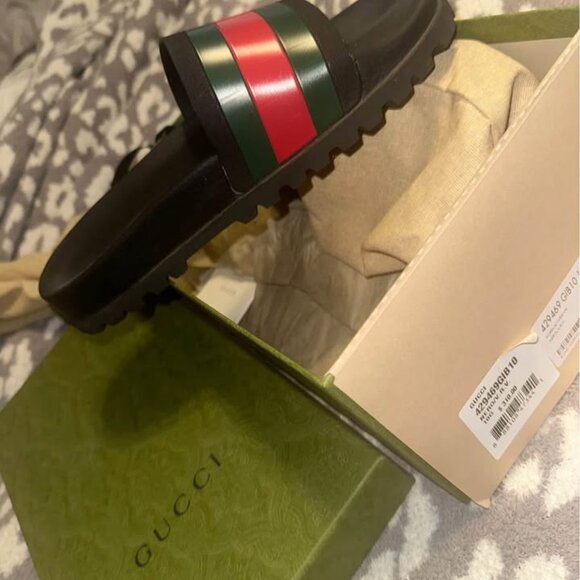 Men's Gucci Web Slide - Black - Picture 1 of 8